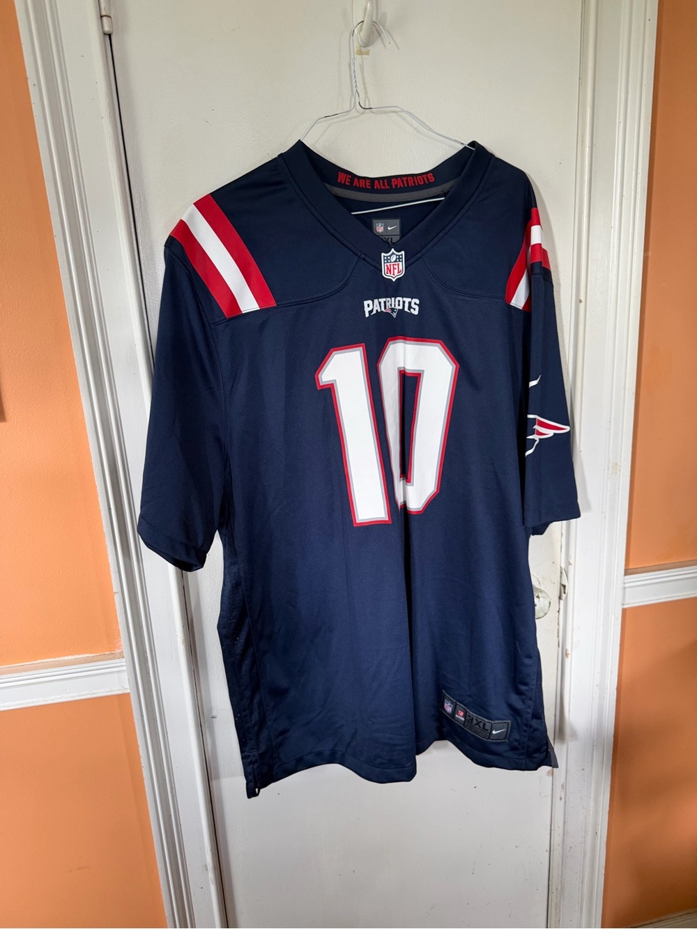 Nike Patriots Navy Red White #10 Football Jersey